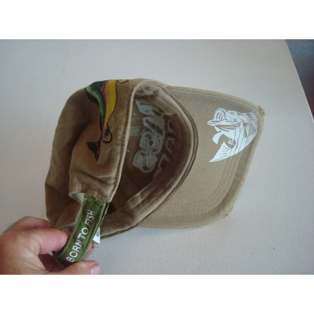 BASS FISHING MAN    BEACH‎ GOLF strapback  DEADSTOCK HAT CAP VINTAGE P3